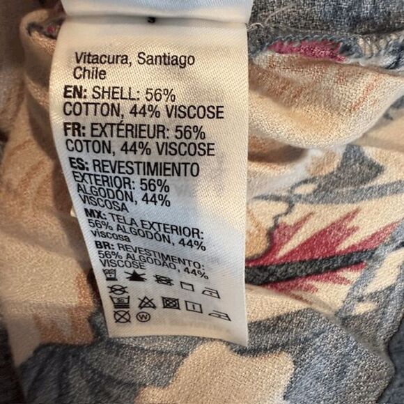 ROXY Sweet About Me Tropical Print Blue Sundress Button Front Size Medium - Picture 9 of 13